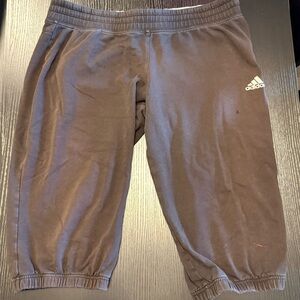 adidas Black Cropped Sweatpants - Size Large